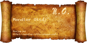 Mendler Ottó névjegykártya